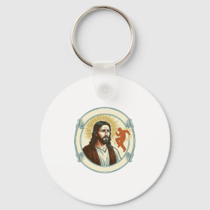 Verwirrter Jesus Viraler Tanztrend Silhouette Vide Schlüsselanhänger