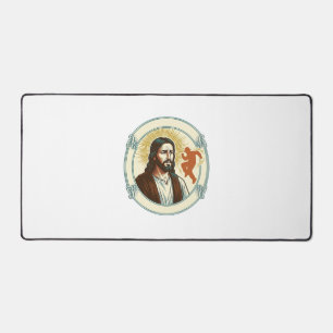 Verwirrter Jesus Viraler Tanztrend Silhouette Vide Schreibtischunterlage