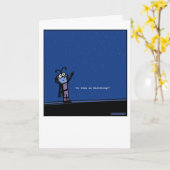 Verwirrtes alien - Gruß-Karte Karte (Gelbe Blume)