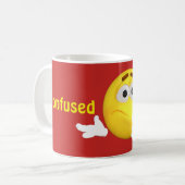 Verwirrtes Emoji Emoticon-Cartoon-Gesicht Kaffeetasse (Vorderseite Links)
