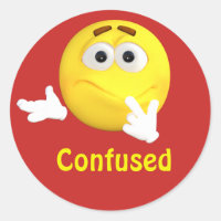 Verwirrtes Emoji Emoticon Cartoon-Gesicht