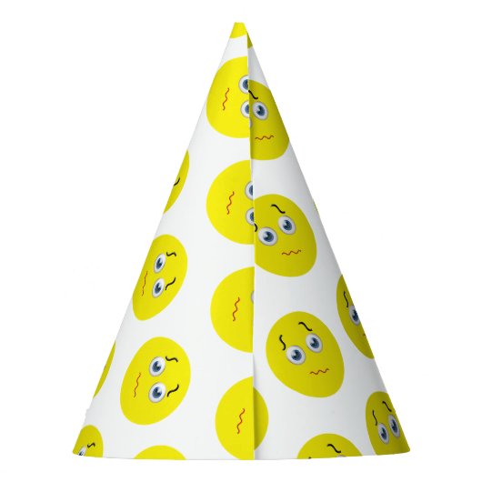 Verwirrtes Emoji-Party Partyhütchen (Rückseite)