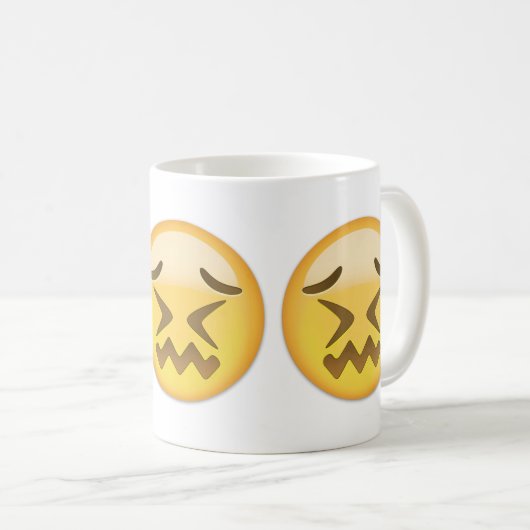 Verwirrtes Gesicht Emoji Kaffeetasse (VorderseiteRechts)