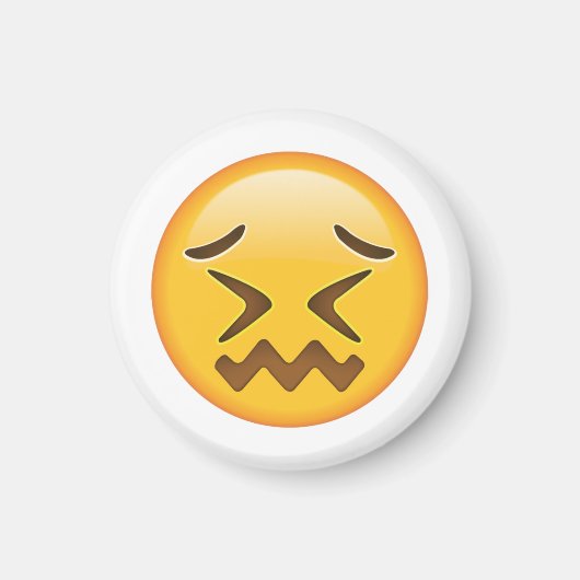 Verwirrtes Gesicht - Emoji Magnet (Vorne)