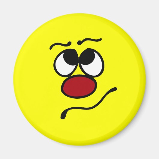 Verwirrtes Gesicht Grumpey Magnet (Vorne)