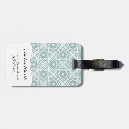 Verwirrtes Gitter-Muster Gepäckanhänger (Rückseite horizontal)