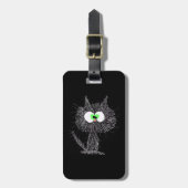 Verwirrtes Katzenschwarz Gepäckanhänger (Vorderseite vertikal)