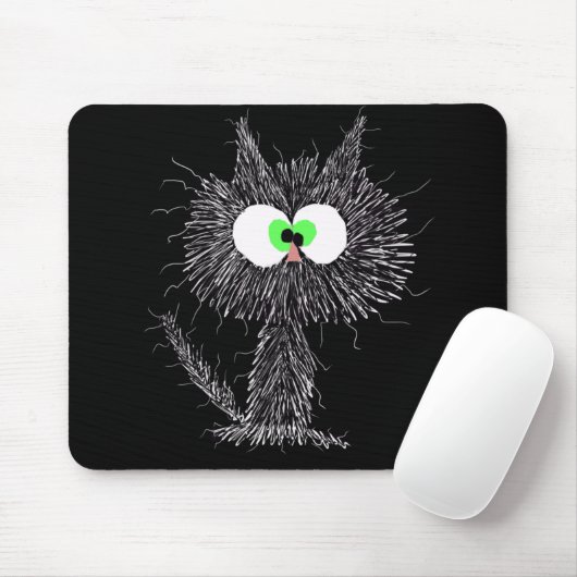 Verwirrtes Katzenschwarz Mousepad (Mit Mouse)