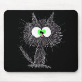 Verwirrtes Katzenschwarz Mousepad (Vorne)