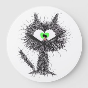 Verwirrtes Katzenweiß Große Wanduhr