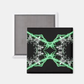 Verwirrtheit | Kunst des grünen und weißen Fraktal Magnet (Vorderseite/Rückseite)
