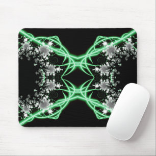 Verwirrtheit Kunst des grünen und weißen Fraktal Mousepad