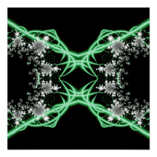 Verwirrtheit   Kunst des grünen und weißen Fraktal Poster