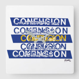 Verwirrtheit Quadratische Wanduhr