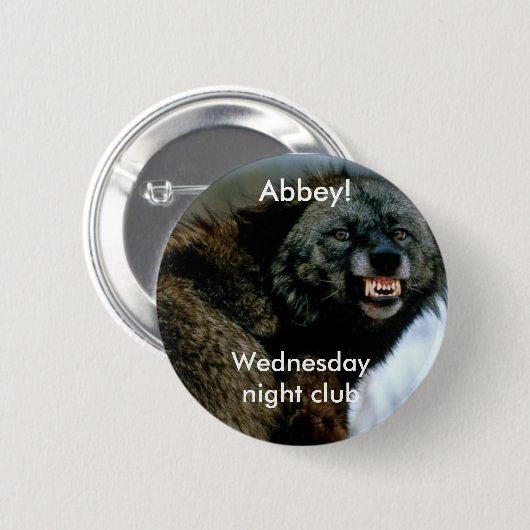 Verwirrungswolf: Mittwoch Abend Verein Button (Vorne & Hinten)