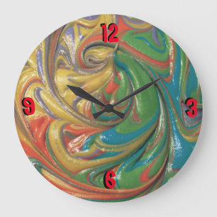 verwischte Farbe Große Wanduhr