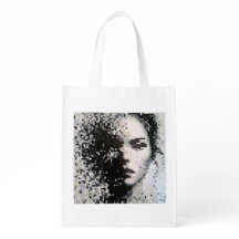Verwischtes Pixel-Art-Gesicht in monochromen Schat