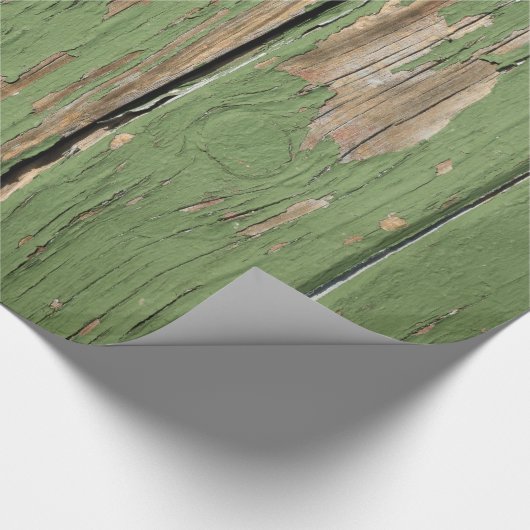 Verwittert, Farbe auf hölzernen Brettern abziehend Geschenkpapier (Ecke)