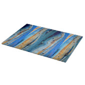 verwitterte blaue Bretter Schneidebrett (Ecke)