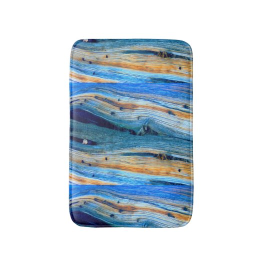 verwitterte blaue Stallplatten Badematte (Vorderseite Vertikal)