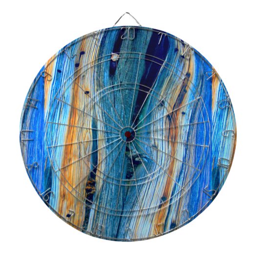 verwitterte blaue Stallplatten Dartscheibe (vorne)