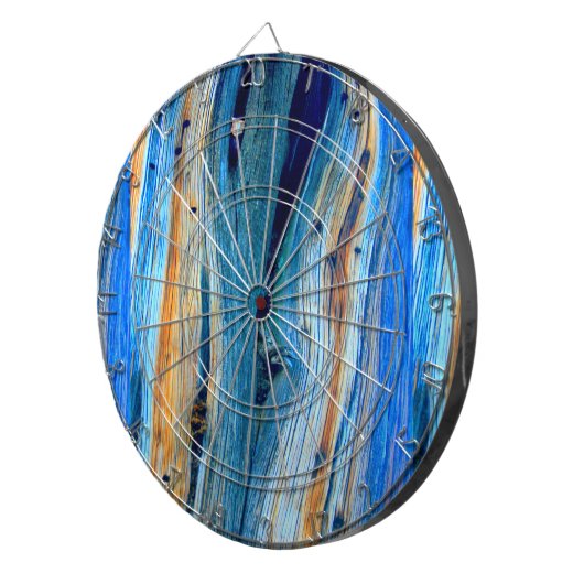 verwitterte blaue Stallplatten Dartscheibe (Vorderseite rechts)