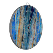 verwitterte blaue Stallplatten Dartscheibe (Vorderseite Links)