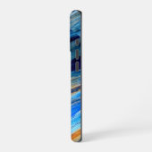 verwitterte blaue Stallplatten iPhone Hülle (Linke Seite)