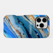 verwitterte blaue Stallplatten iPhone Hülle (Rückseite (Horizontal))