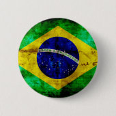 Verwitterte Brasilien-Flagge Button (Vorderseite)