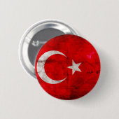Verwitterte die Türkei-Flagge Button (Vorne & Hinten)