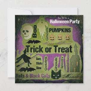 Verwitterte Halloween-Party-Einladung Einladung