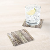 Verwitterte Holzboards mit rustikalem Charme Rechteckiger Pappuntersetzer (Vor Ort)