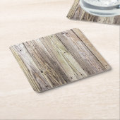 Verwitterte Holzboards mit rustikalem Charme Rechteckiger Pappuntersetzer (angewinkelt)
