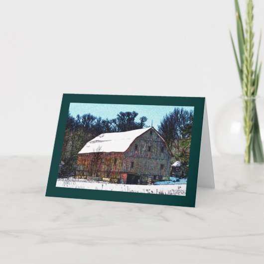 Verwitterte hölzerne Scheune auf dem nationalen Karte (Vorderseite)