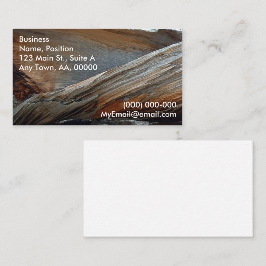 Verwitterte hölzerne Visitenkarte (Vorne/Hinten)