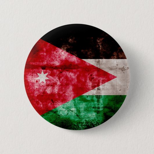 Verwitterte jordanische Flagge Button (Vorderseite)