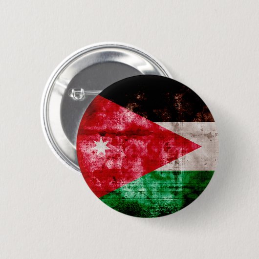 Verwitterte jordanische Flagge Button (Vorne & Hinten)