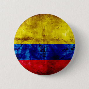 Verwitterte Kolumbien-Flagge Button