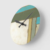 Verwitterte Platten-Malerei von Jennifer Runde Wanduhr (Winkel)