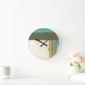 Verwitterte Platten-Malerei von Jennifer Runde Wanduhr (Zuhause)