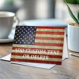 Verwitterte, ramponierte amerikanische Flagge Karte