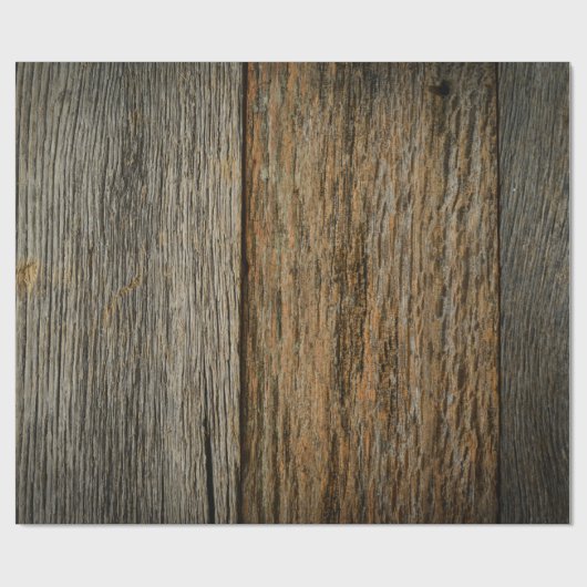 Verwitterte Rustikale Holzkarten Geschenkpapier (Flach)