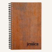 Verwitterte Rusty Steel Rounded Modern Typografy Notizblock (Vorderseite)