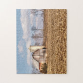 Verwitterte Scheune & Silo im Maisfeld Puzzle (Vertikal)