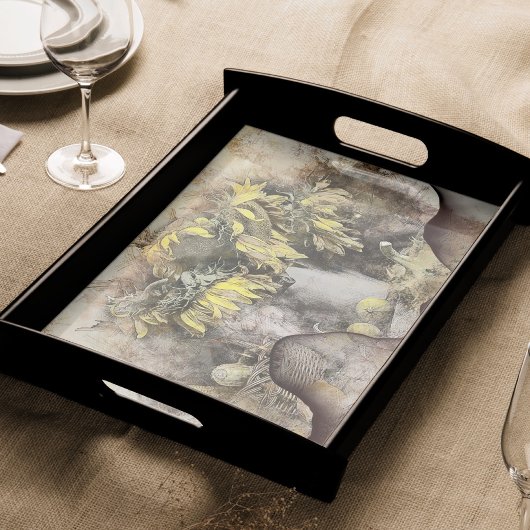 Verwitterte Sonnenblumen | Beängstigende Grunge-De Seidenpapier