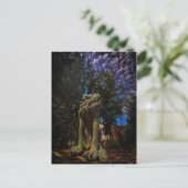 Verwitterte Steinlöwenstatue Postkarte (Stehend Vorderseite)