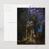 Verwitterte Steinlöwenstatue Postkarte (Vorne/Hinten)