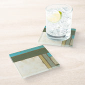 Verwitterte Tafelmalerei von Jennifer Goldberger Glasuntersetzer (Schrägansicht)