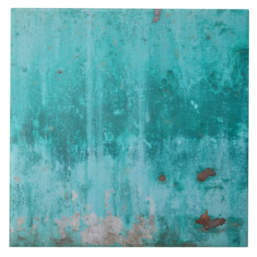 Verwitterte Türkis-Betonmauerbeschaffenheit Fliese (Vorderseite)